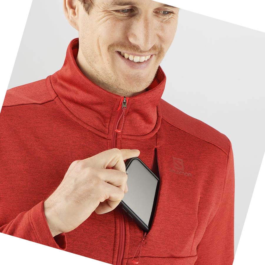 Sudadera Con Capucha Salomon ESSENTIAL LIGHTWARM HEATHER Hombre Rojos | MX 3200MQZ